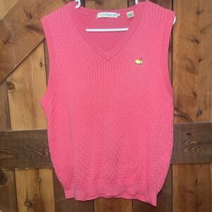 Women's MASTERS Golf Pink Cableknit Sweater-vest / Sweater Size L Sleeveless